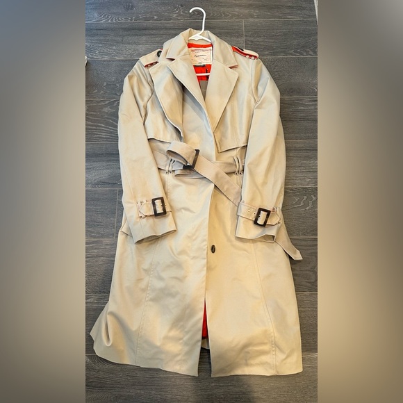 Anthropologie Cartonnier Light Tan Trench Coat with Contrasting Lining - Picture 1 of 3